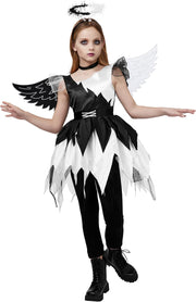 Spooktacular Creations Children's Twisted Angel Costume, Girls' Dress, Half Angel/Half Devil, Kids' Outfit Set for Halloween Party
