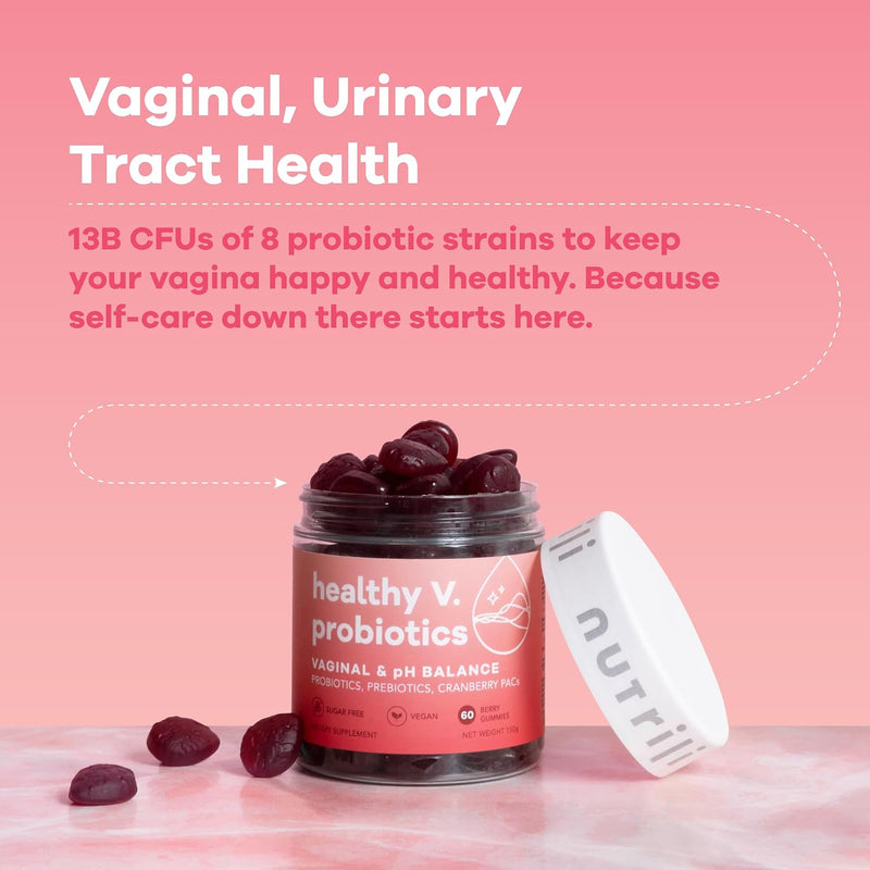 Healthy V. Probiotics For Women & Prebiotics, Cranberry & D-Manose Digestion, Vaginal & pH Balance