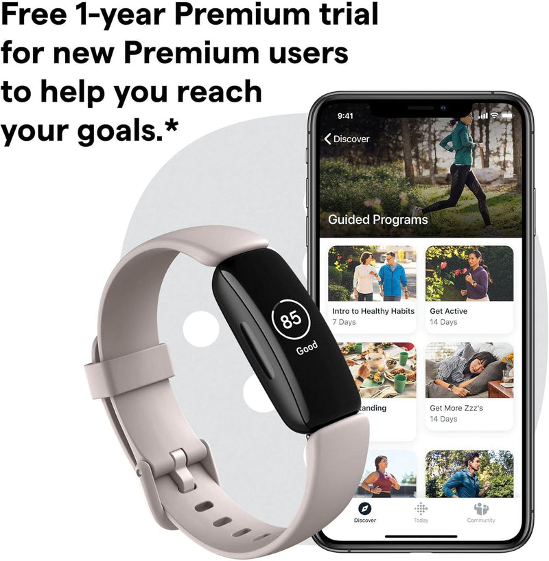 Fitbit Inspire 2, Health & Fitness Tracker With A Free 1-Year Fitbit Premium Trial, 24/7 Heart Rate & Up To 10 Days Battery, Black