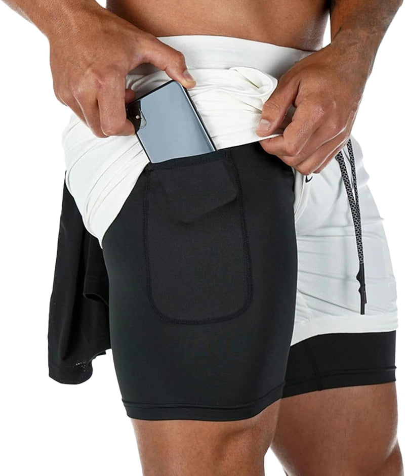 Dress Cici Gym Shorts for Men, Men's Activewear Running Shorts,Drawstring Gym Shorts Men, 2 Layer Loose Athletic Shorts with 4 Pockets