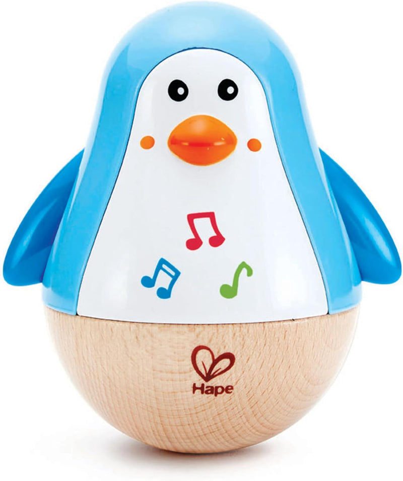 Hape Penguin Musical Wobbler Colorful Wobbling Melody Penguin Toy for Kids 6 Months+, Tinkling Sound & Amusing Waddle, Roly Poly Toy, Encourages Musical Exploration & Interactive Play - Multicolor Musical Wobbler