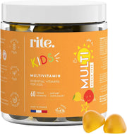 KIDS Sugar-free Vitamin Gummies High dose of Multivitamins: B-Vitamins C and D, Elderberry extract Supports childs growth & immunity Suitable for Kids (age 4+) 60 Vegan Gummies Peach flavor