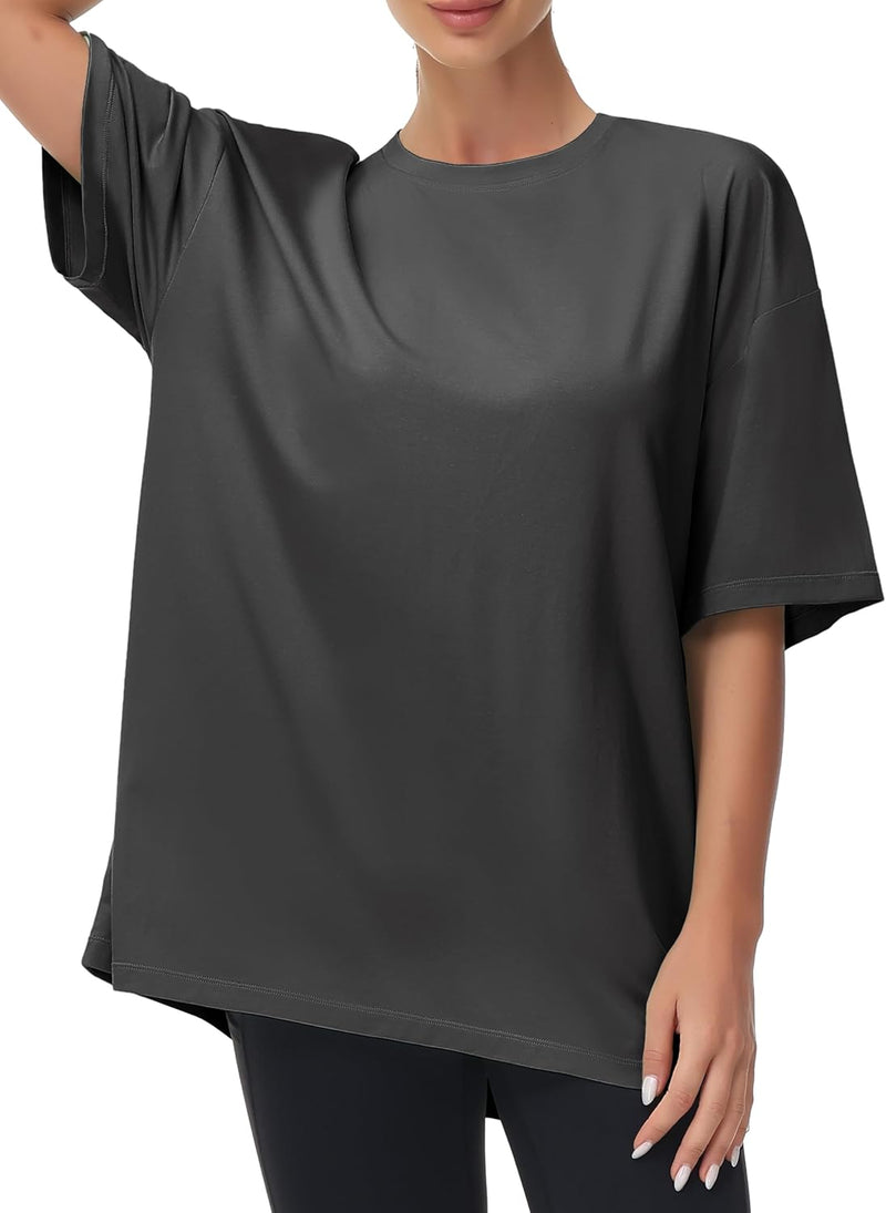 THE GYM PEOPLE Women's Casual Oversized T-Shirts Summer Crewneck Short Sleeve Workout Basic Tee Tops