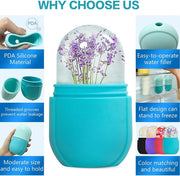 ECVV Ice Face Roller Massager for Face, Eyes and Neck, Skin Care Roller Face Massager Reduce Puffiness, Reusable Massage Silicone Ice Mold (Blue)