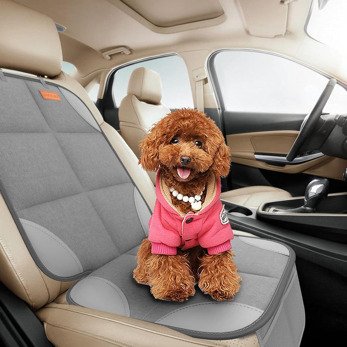Smart elf Car Seat Protector, 2Pack Seat Protector Protects Child Seats with Thickest Padding and Non-Slip Backing Mesh Pockets for Baby and Pet, Black