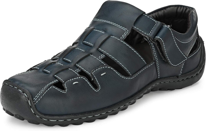 Men's Tan Fisherman Sandals - Navy