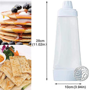 Pancake Batter Dispenser - Kitchen Tool for Cupcakes, Crepes, Waffles & Cookies - Liquid Batter Mix Dispensing Bottle with Measurement Marks, Easy Squeeze