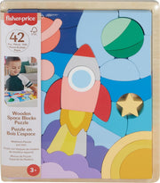 Fisher-Price Baby & Toddler Toy Wooden Stack & Sort Animals, 10 Wood Pieces for Developmental Play Ages 1+ Years - Wooden - Space Puzzle