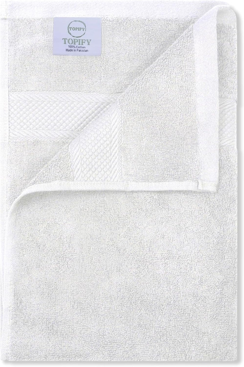 Topify Premium Cotton Towels Set | Ultra Soft Towels 600 GSM | 2 Bath Towels 2 Hand Towels 4 Washcloths | Soft Feel, Quick Dry, Highly Absorbent Durable Towels, (Charcoal, 8 Pcs Set)