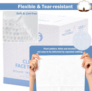 BIEWO Disposable Clean Face Towels, Cotton Face Towelette Soft Dry Wipes, Large Facial Cloths Simple Makeup Remover Wipes Thick Tissues for Sensitive Skin, 50 Ct, 1 Pack (1 PACK=50 COUNT)