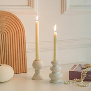 Taper Ceramic Candle Holders, Matte Boho Decorative Candlestick Holders, Creative Modern Knot Candlestick Holder Set, Table Decor Centerpiece for Home Decor Dining Wedding Party Aromatherapy, 2Pcs