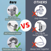 Gloserin Handheld Bidet Sprayer for Toilet,1-In-2-Out Dual Control Valve,Mini Toilet Faucet Sprayer Kit Butt Washer,Hand Shower Bidet Attachment for Washing Machine and Toilet (Black)