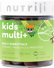 Kids Multivitamin+ Probiotics Sugar Free Gummies (1 Month) 17 Essential Vitamins & Minerals & Prebiotics Immunity, Energy, Digestion & Development