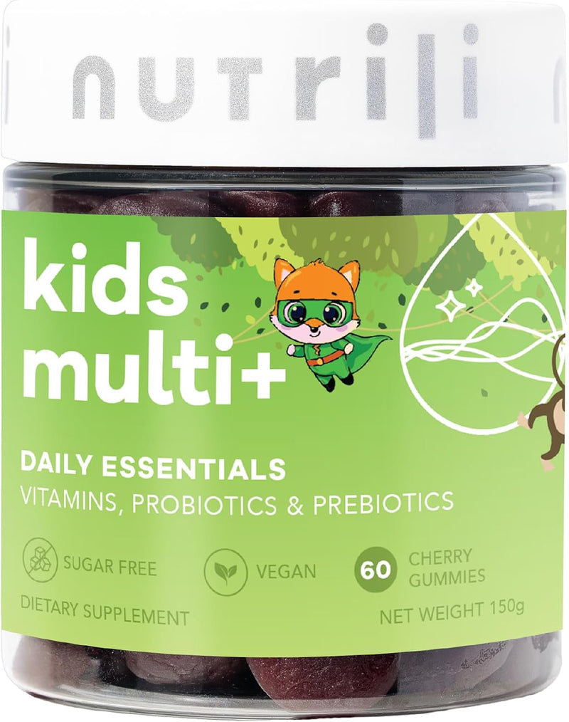 Kids Multivitamin+ Probiotics Sugar Free Gummies (1 Month) 17 Essential Vitamins & Minerals & Prebiotics Immunity, Energy, Digestion & Development