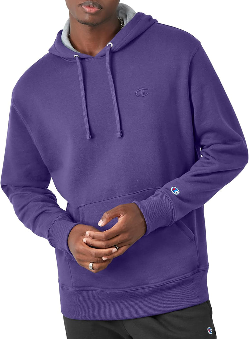 mens Hoodie, Powerblend, Fleece Striped Sweatshirt for Men (Reg. Or Big & Tall) Hooded Sweatshirt - Purple