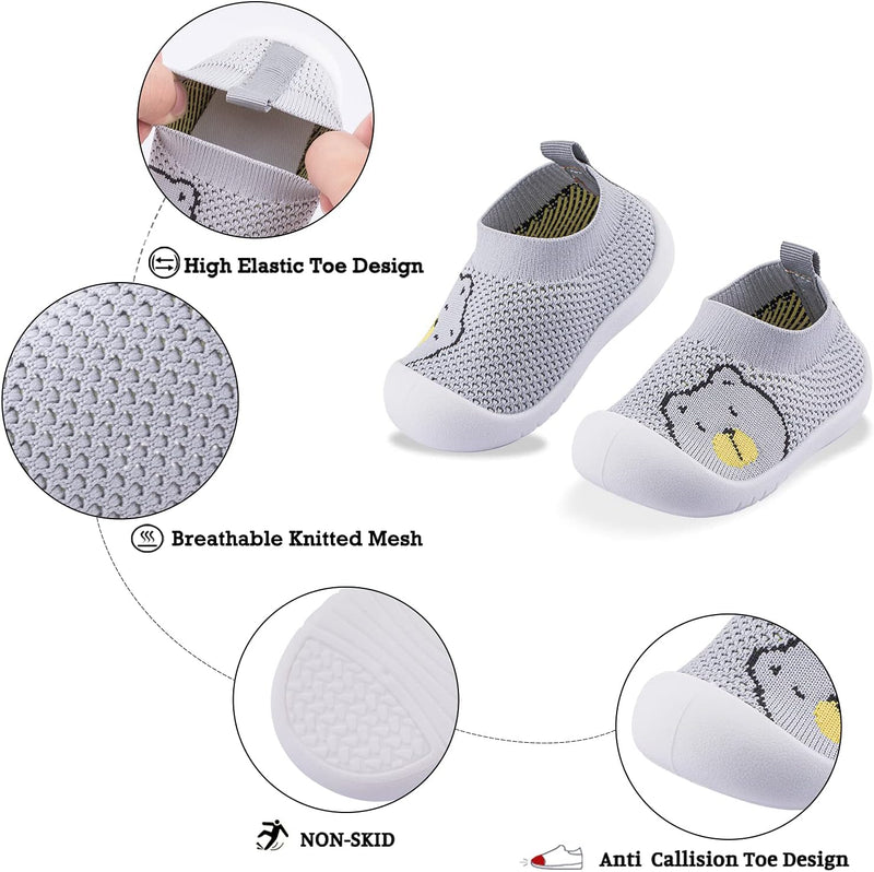 Baby Toddler Non-Skid Sock Shoes Indoor Slipper Breathable Cotton Mesh Lightweight Sole Infant Boy Girls Kids Children