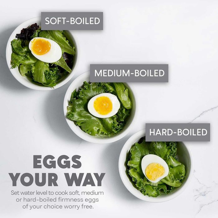Smart Egg Boiler Original, Electric Egg Cooker, Boil Up to 6 Eggs, 200W, Instant Egg Boiler, Stainless Steel, Egg Steamer, Electric Egg Cooker and Steamer