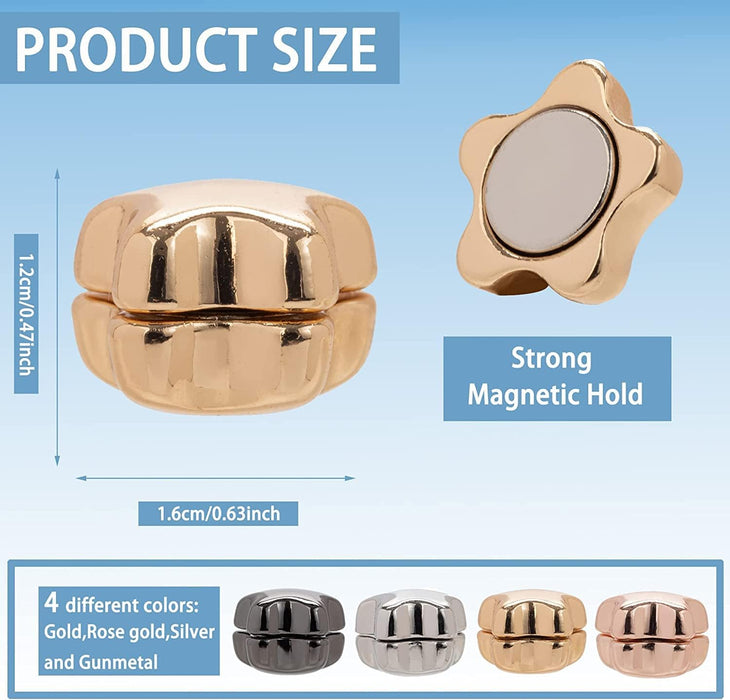 SYOSI Hijab Magnetics Pins, 8Pairs Matte and Metallic Colours Magnetic Scarf Pins for Women Clothing Scarf Multi-Use, Fixing Women Clothing Shawl Muslim Scarf, Strong Magnetic Scarf Pins (Star Shape)