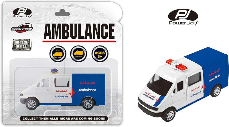 Power Joy Vroom Vroom Diecast Dubai Ambulance 1/43, Multicolor, Crd114