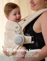 Portable Sound Machine with Night Light, White Noise Sound Machine for Baby, 20 Soothing Sounds, Sound Therapy, Long-lasting Power, Timer, Clips on Stroller, Baby Shower Gifts - White