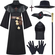 Spooktacular Creations Black Plague Doctor Costume Set, Halloween Costume with Beak Mask, Dr Outfit