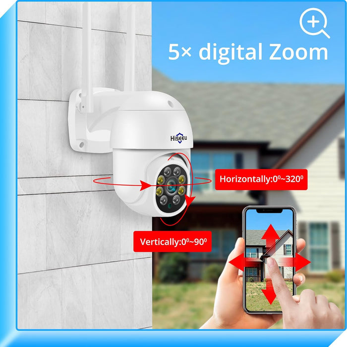 Hiseeu Indoor Security Camera, 2.4G/5G 5MP Baby Monitor Pet Camera for Home Security, PTZ 360°, Auto Tracking, 2 Way Audio, Night Vision, PIR Detection, Local Storage…
