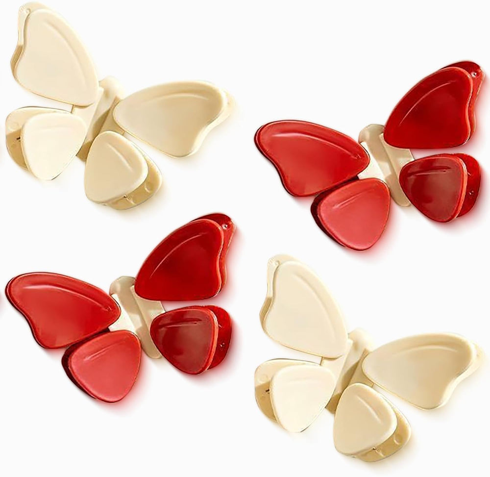 4Pcs Bag Clips, Chip Clips, Cute Sealing clips for Food & Snack Bag, Detachable Butterfly Magnetic Chip, Fridge Magnetic food Clips for Snack Airtight Seal