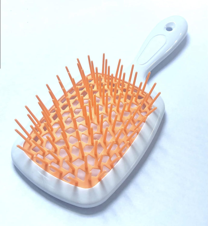 ALANX Detangler Hairbrush ï¼ŒMassage Curl Combï¼ŒDetangling Hair Brush for Women, Girls and Kids for Wet, Dryï¼ŒFine, Curly, Thick and Long Hair (WHITE/YELLOW)