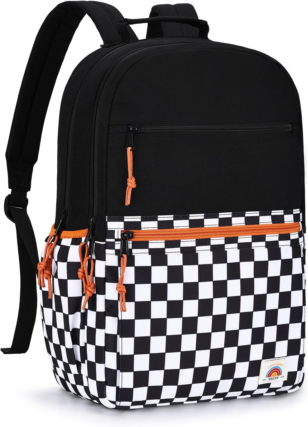 School Bag for Teen,Vaschy Lightweight Water Resistant Kids Toddller Backpack Boys Girls Plain Color-block Kids Bookbag Daypack with Two Sizes – image 14