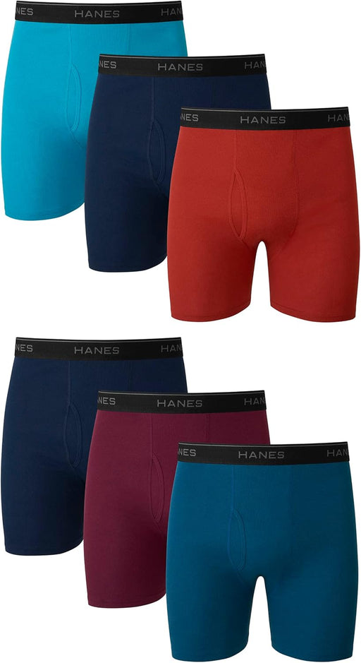mens Tagless Cool Dri Boxer Briefs With Comfortflex Waistband - Multiple Packs Available Boxer Briefs (pack of 12) - 6 Pack - Dyed Assorted