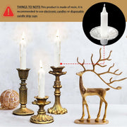 Kolnlala French Nostalgic Floral Resin Candle Holder Antique Bronze/Furniture Decoration/Retro Ornaments Candlestick (Bronze)