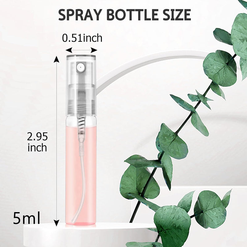 Mini Spray Bottles 105PCS 5ML Clear Glass Perfume Bottles Refillable Fine Mist Spray Bottles Empty Fragrance Scent Sample Spray Containers Cosmetics Make up Atomizer for Cleaning,Travel,Essential Oils - 5ML 105PCS