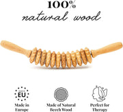 Tuuli Accessories - Curved Wooden Massage Roller for Waist and Thigh, Multi-Functional Body Roller for Cellulite Reduction and Muscle Tension, Natural Massager for Women and Men