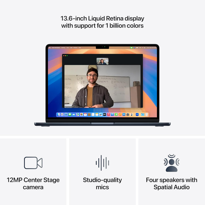 Apple 2025 MacBook Air (13-inch, Apple M4 chip with 10-core CPU and 8-core GPU, 16GB Unified Memory, 256GB) - Sky Blue;English