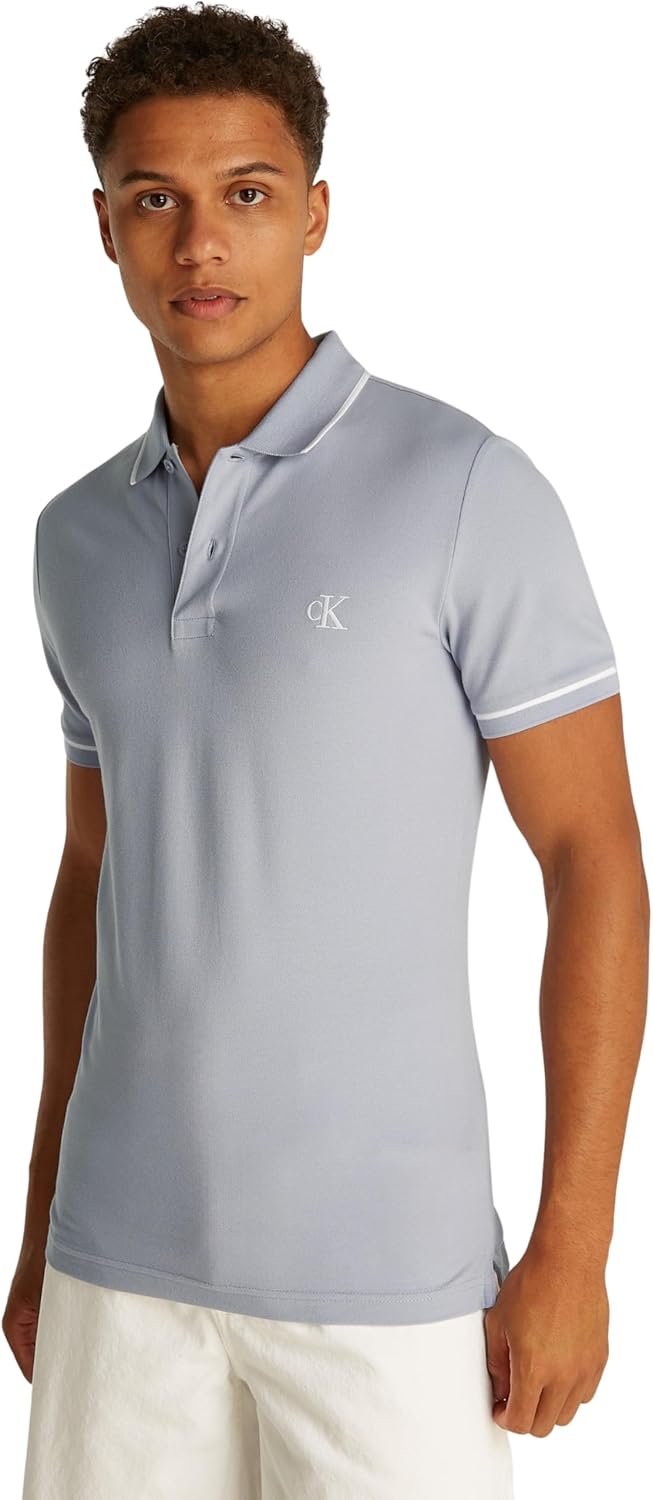 Calvin Klein Mens TIPPING POLO Short-Sleeve Polo Shirts