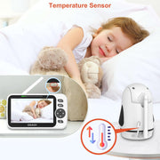 OKAIDI Video Baby Monitor with Camera and Audio, 5" Display Baby Monitor No WiFi, 30H Battery and 1000ft Range Baby Monitor, Remote Pan-Tilt-Zoom Baby Camera, Night Vision, 2-Way Talk, VOX,Temperature