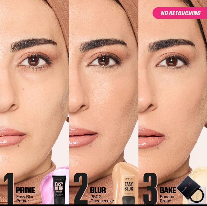 Huda Beauty Easy Blur Natural Airbrush Foundation, Cheesecake 250G, 30ml