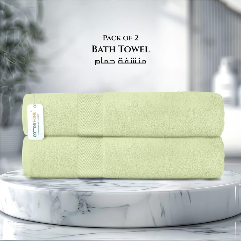 Cotton Home Rest Bath Towel- Set of 2 Sky Blue, Cotton Towel | 70x140cm / 27x55 inch, Luxury Hotel Towel Set Absorbent Durable Lightweight Washable Quick Dry Spa Quality Beach Pool Family Bath Towel.