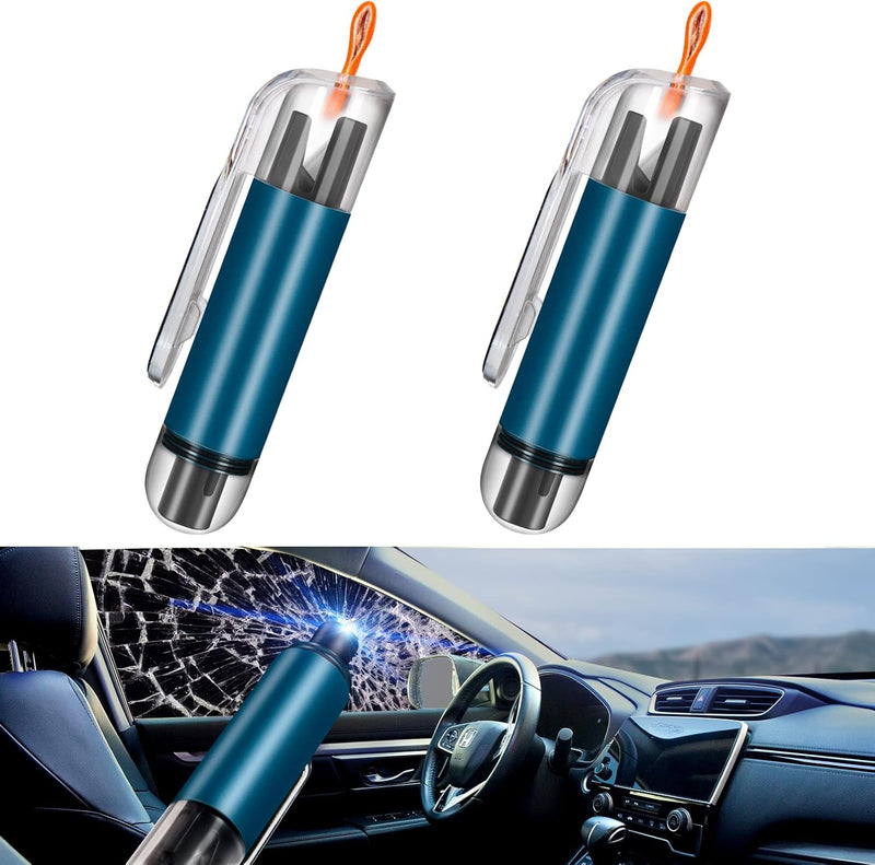 JOYKFOX Sopingo Car Emergency Window Breaker seat Belt Cutter and Glass Breaker car Safety Hammer Escape Tools Broken Window Keychain car Safety Tools 2 Pieces Blue