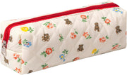 Cute Pencil Case Aesthetic Student Pouch Yellow Bow - Flower Bear