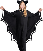 Spooktacular Creations Halloween Kid Bat Costume Glow in the Dark, Bat Wings Costume, Black Jumpsuit for Boy, Girls