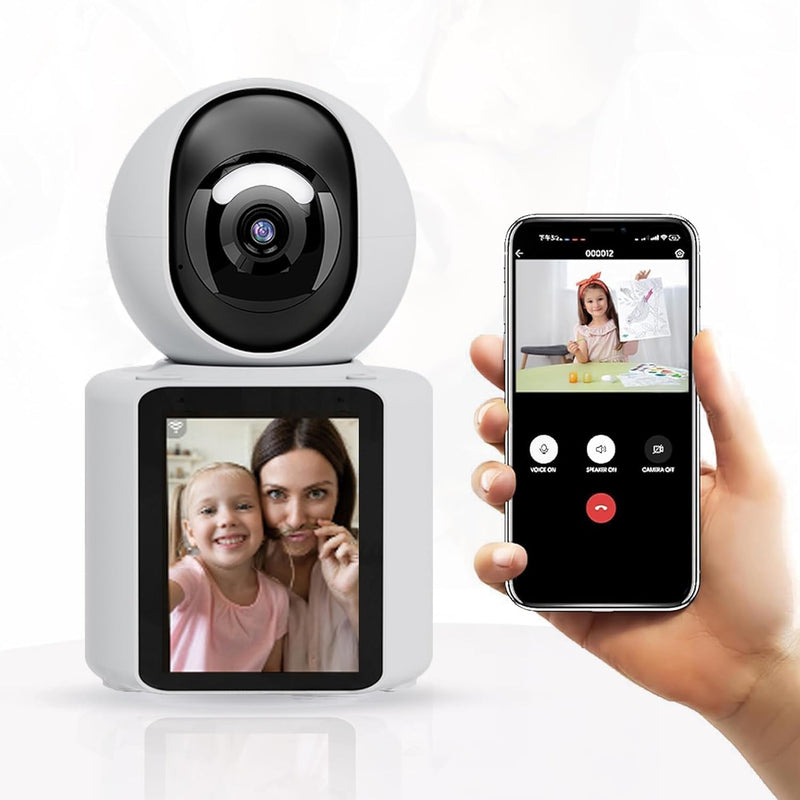 Smartfy Indoor Security Camera – Full HD Baby Monitor with Human Detection, Night Vision,Baby Camera Monitor with Crying Detection,Video Call,Smart Tracking & 2.8" Retina Screen Surveillance