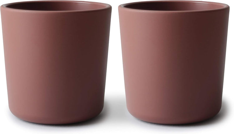 Dinnerware Cups for Kids Set of 2 Reusable BPA Free Dishwasher & Microwave Safe Cups Easy to Hold Made in Denmark (Sage) - Woodchuck