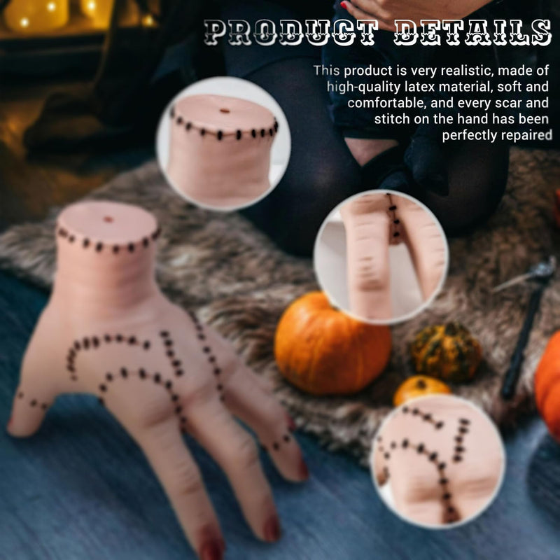 Halloween Hand Figurine with 2 Necklaces for Desktop Decor & Cosplay
