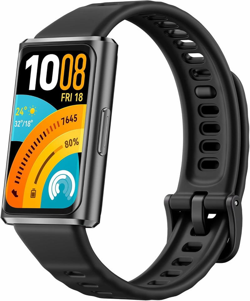 Band 11 AMOLED Display, Sleep & Stress monitoring Smart Watch, Upto 14 Days Battery Life, 50m Water Resistance, Fitness & health Tracker, Android&iOS compatible, Metallic Black - Pro Black