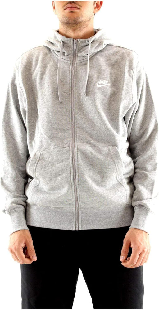 Men's M NSW Club Hoodie Fz Ft Sweatshirt - XL DK GREY HEATHER/MATTE SILVER/WHITE