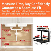 Under Sink Organizer, Height Adjustable Under Sink Organizers and Storage, 2 Tier Pull Out Drawer Cabinet Storage for Kitchen Bathroom, 1 Pack