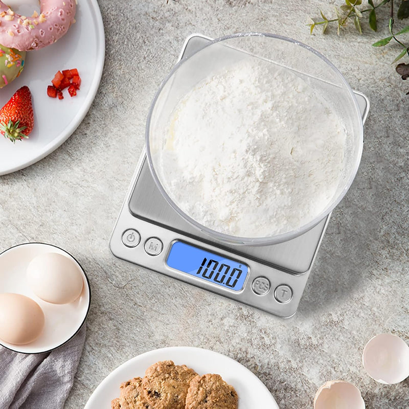 toprime Digital Kitchen Scale, Mini/Pocket Scale, 500g 0.01g High Precision Gram Micro Food Jewelry Scale with Platform, LCD Display, Tare and PCS Features