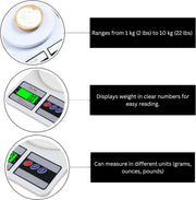 Electronic Digital Kitchen Scale 10kg with AAA Battery