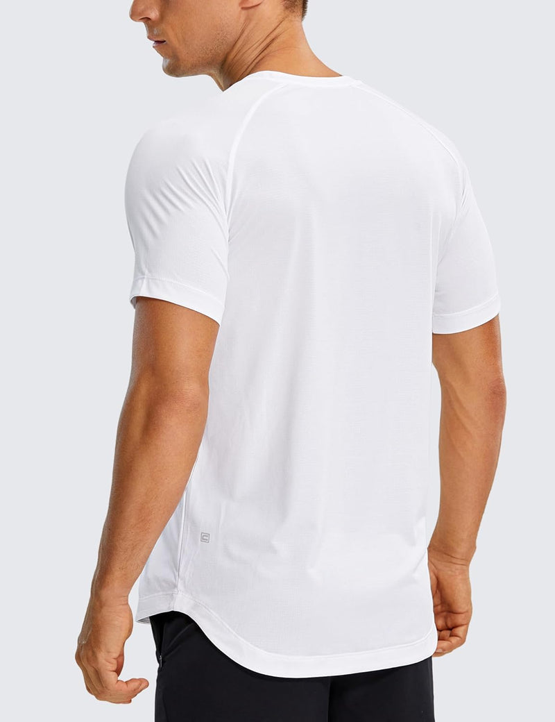 CRZ YOGA Men's Lightweight Short Sleeve T-Shirt Quick Dry Workout Running Athletic Tee Shirt Tops